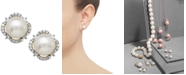 Honora Cultured Freshwater Pearl (7mm) & Diamond (1/6 ct. t.w.) Halo Stud Earrings in 14k Gold